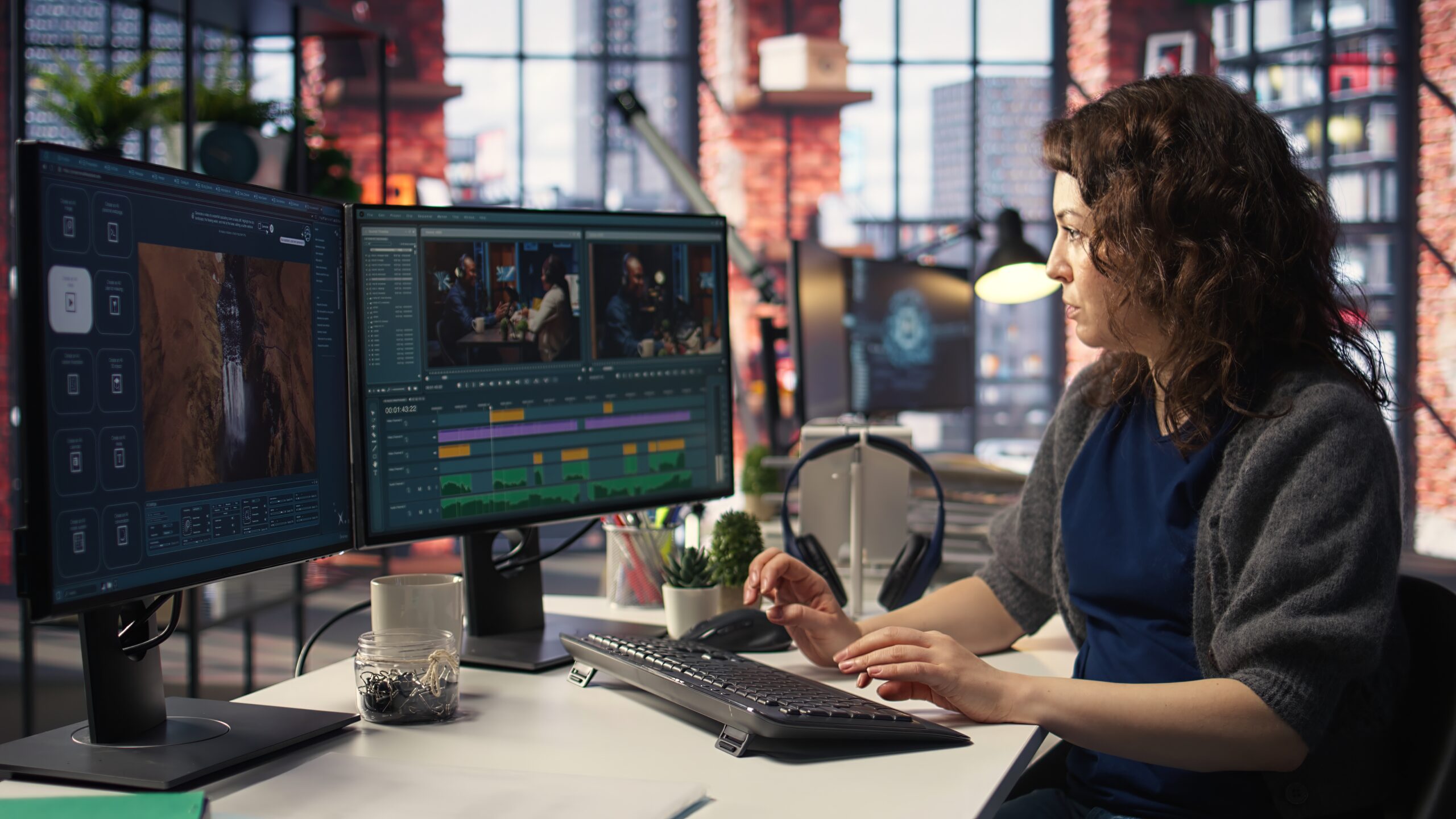 Freelance video editor working on animation and video editing projects